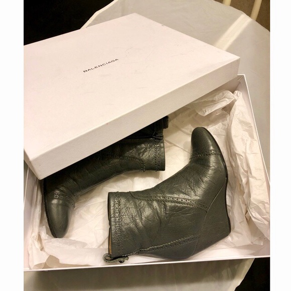 Balenciaga Brogue Arena Wedge Boots - Picture 2 of 7